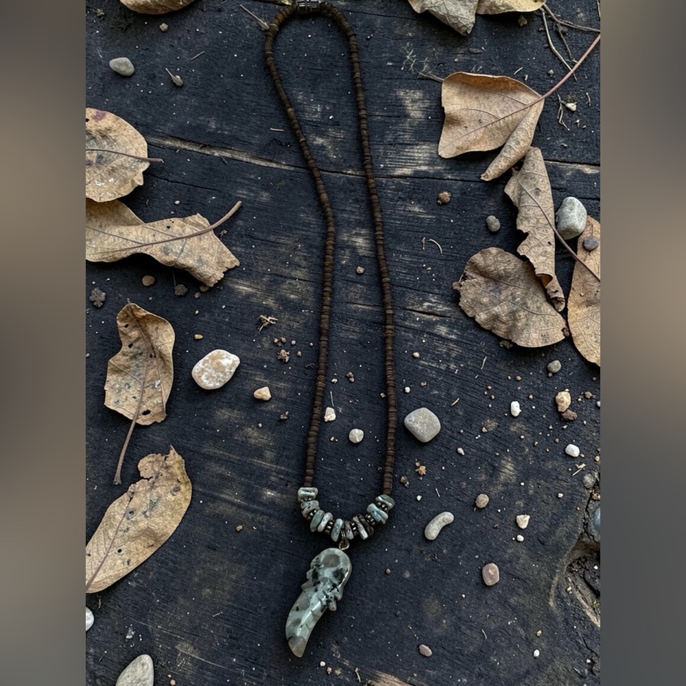 Handmade Necklace With Feather Pendant